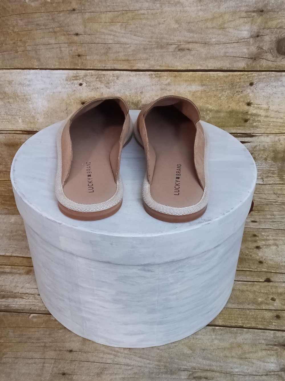 Lucky Brand Women's Tan Slip-On Mules with Rope Trim